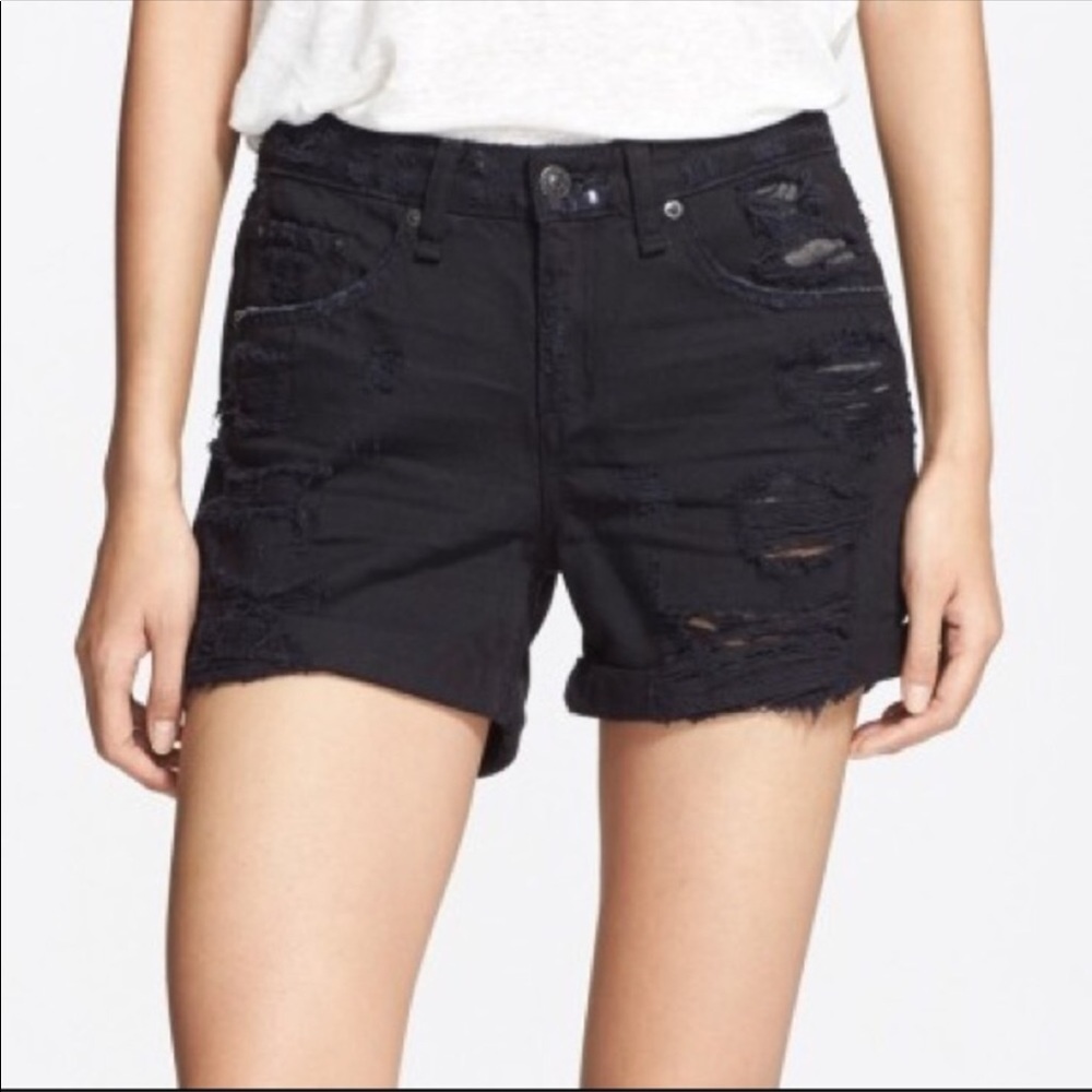 rag & bone black rebel boyfriend short 26